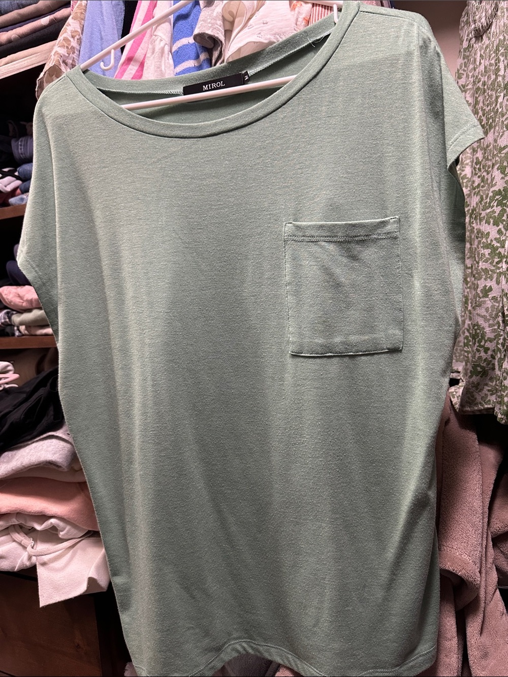 MIROL Mint Green Short Sleeve Pocket Tee